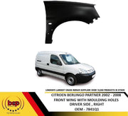 CITROEN BERLINGO PARTNER 2002 - 2008 FRONT WING DRIVER RIGHT WITH MOULDING HOLE
