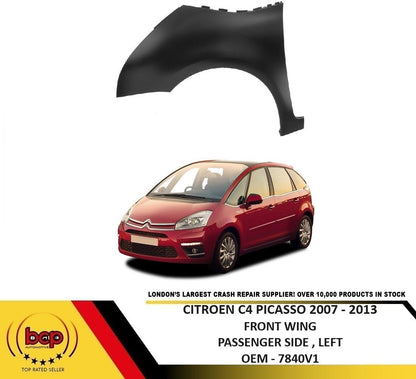 CITROEN C4 PICASSO 2007 - 2013 FRONT WING PRIMED LEFT PASSENGERS SIDE