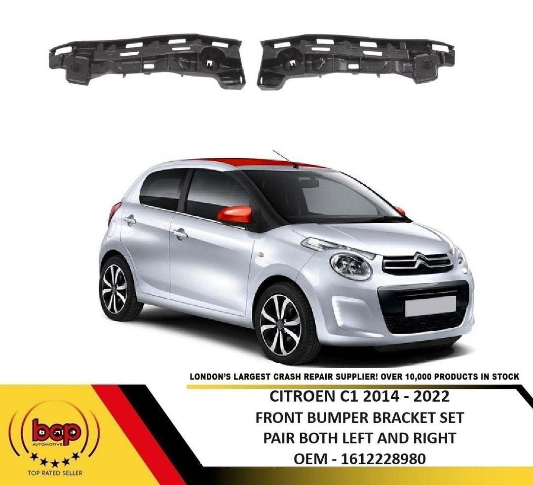 CITROEN C1 2014 – 2022 FRONT BUMPER BRACKET SET PAIR LEFT RIGHT 1612228980
