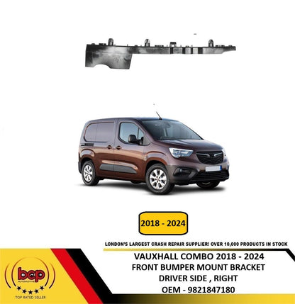 VAUXHALL COMBO 2018 - 2024 FRONT BUMPER TO WING MOUNT BRACKET DRIVER SIDE RIGHT