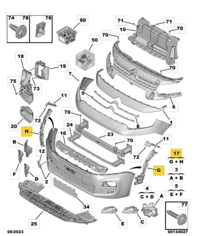 VAUXHALL COMBO 2018 - 2024 FRONT BUMPER OUTER BRACKET PAIR BOTH SIDES 1632655880