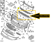 PEUGEOT PARTNER 2018 ON FRONT BUMPER REINFORCEMENT ABSORBER FOAM SUPPORT