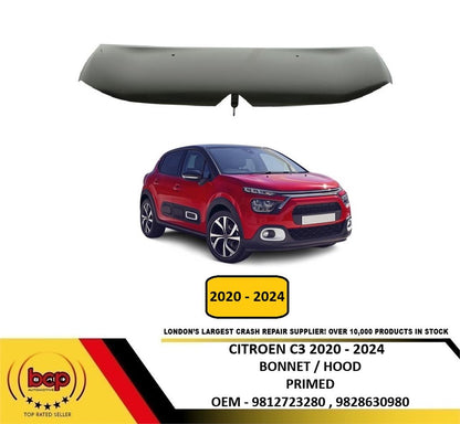 CITROEN C3 2020 - 2024 BONNET HOOD PRIMED STEEL NEW FREE DELVEIRY