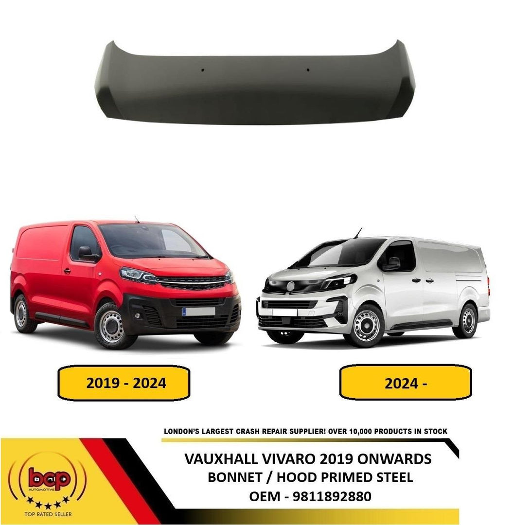 VAUXHALL VIVARO 2019 ONWARDS BONNET HOOD PRIMED STEEL NEW INSURANCE APPROVED