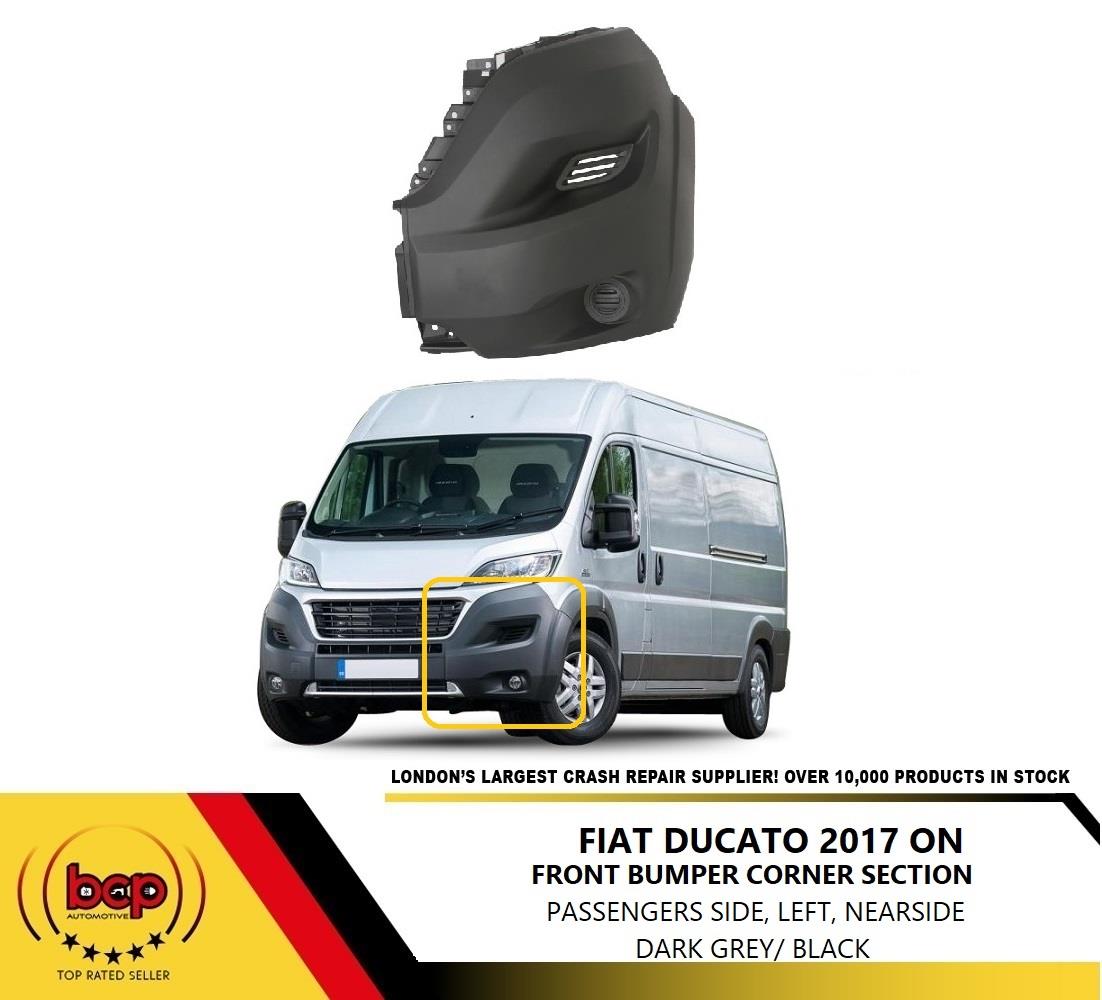 FIAT DUCATO 2017 ON FRONT BUMPER CORNER END CAP LEFT PASENGERS TEXTURED BLACK