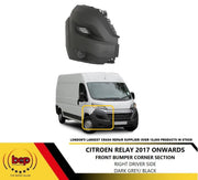 CITROEN RELAY 2017 ON FRONT BUMPER CORNER END CAP RIGHT DRIVER TEXTURED BLACK