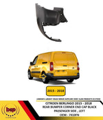 Load image into Gallery viewer, CITROEN BERLINGO 2015 - 2018 REAR BUMPER END CAP CORNER BLACK PASSENGER LEFT NEW
