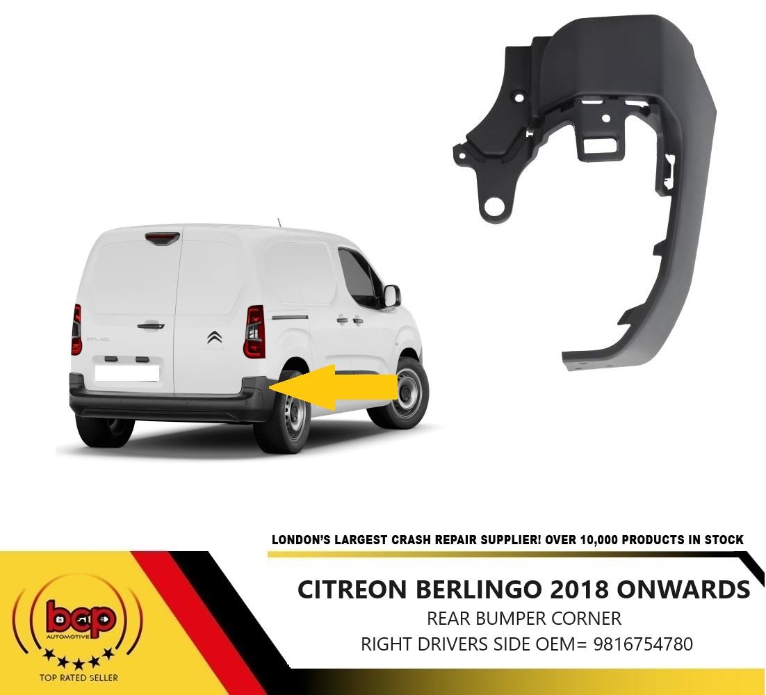 CITROEN BERLINGO 2018 ONWARDS REAR BUMPER CORNER END CAP TEXTURED RIGHT DRIVERS