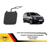 PEUGEOT PARTNER 2018 ONAWRDS FRONT BUMPER TOW EYE COVER TEXTURED READY TO FIT