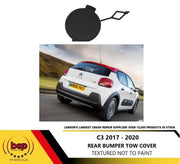 CITROEN C3 2016 - 2020 REAR BUMPER TOW EYE COVER HOOK TEXTURED BLACK