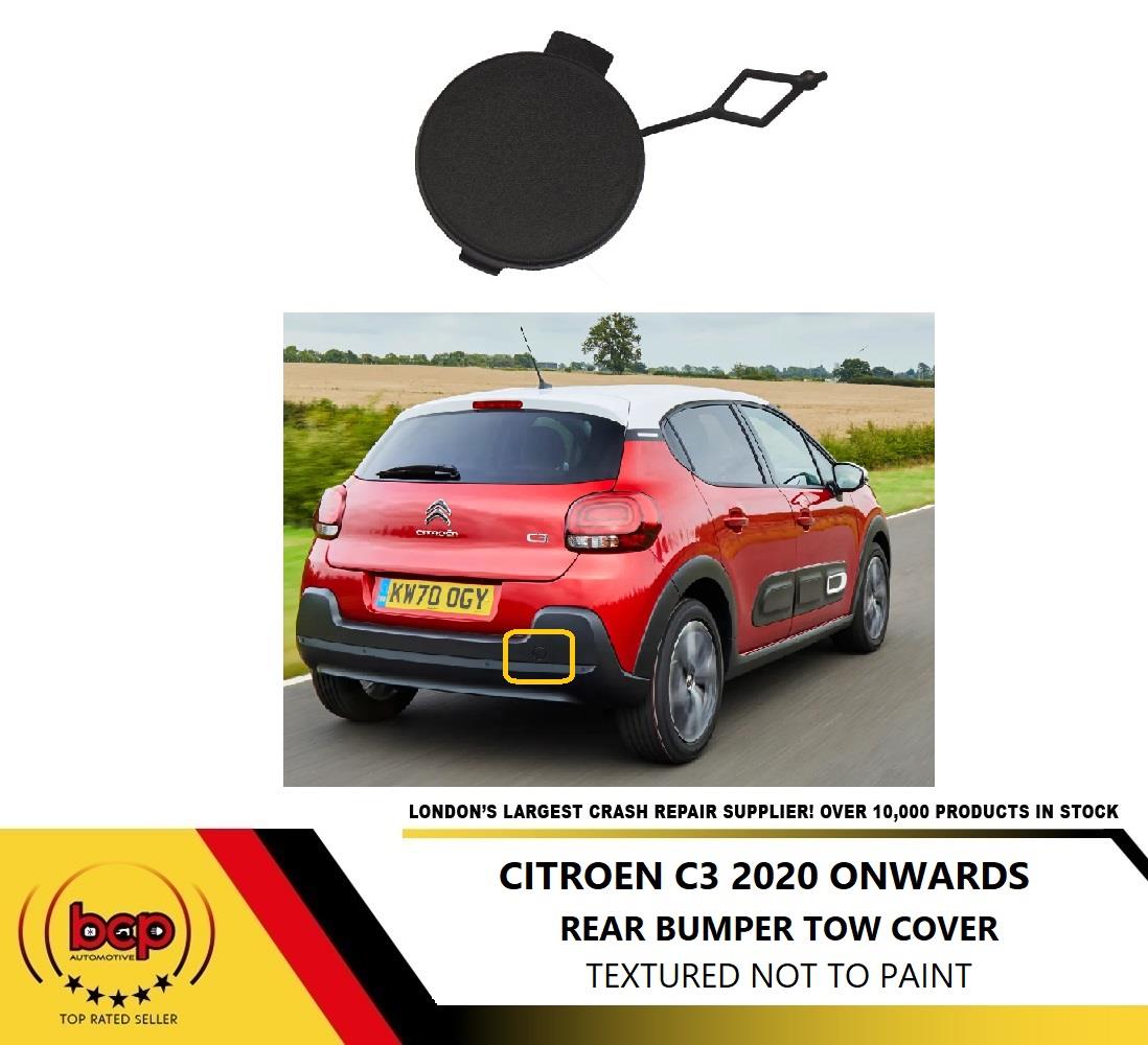 CITROEN C3 2020 ONWARDS REAR BUMPER TOW EYE COVER HOOK TEXTURED BLACK
