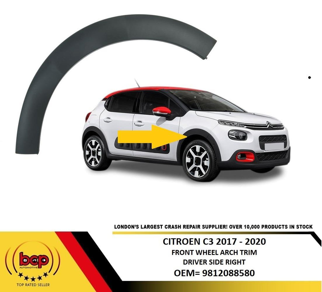 CITROEN C3 2017 - 2020 FRONT WING WHEEL ARCH TRIM MOUDLING RIGHT DRIVER SIDE