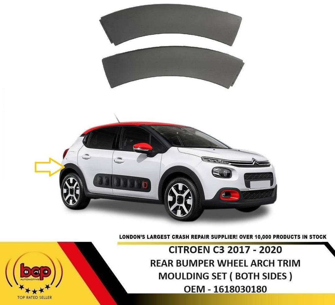 CITROEN C3 2017– 2020 REAR BUMPER WHEEL ARCH TRIM MOUDLING KIT SET FOR BOTH SIDES