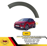 CITROEN C3 2020 ONWAR REAR WHEEL ARCH TRIM MOUDLING PASSENGERS SIDE QUATER PANEL