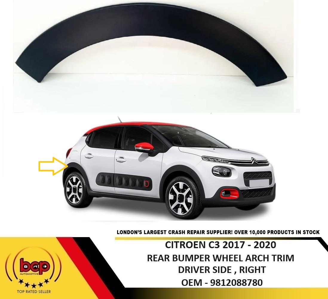 CITROEN C3 2017–2020 REAR WHEEL ARCH TRIM MOUDLING DRIVERS RIGHT ON QUATER PANEL