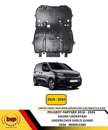 PEUGEOT PARTNER 2018 - 2024 FRONT ENGINE UNDERTRAY UNDERCOVER SHIELD GUARD NEW