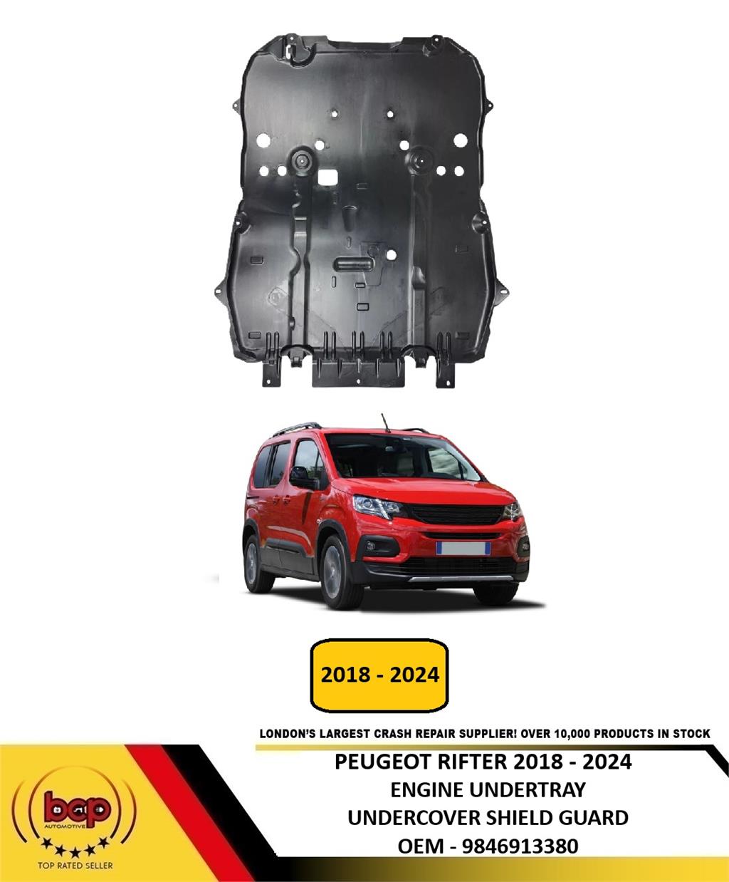 PEUGEOT RIFTER 2018 - 2024 FRONT ENGINE UNDERTRAY UNDERCOVER SHIELD GUARD NEW