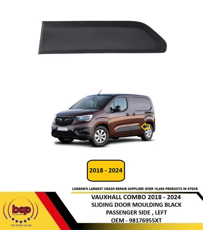 VAUXHALL COMBO 2018 - 2024 SLIDING DOOR MOULDING BLACK PASSENGER SIDE LEFT