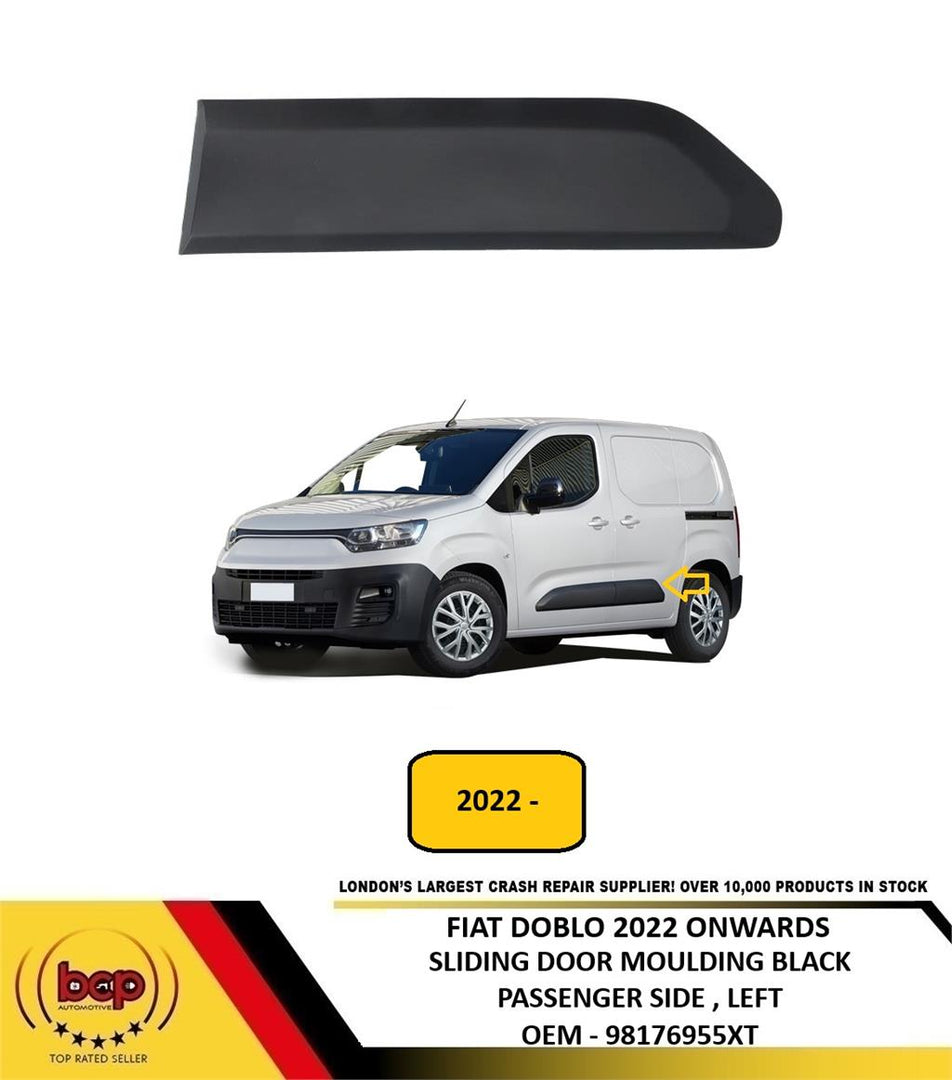 FIAT DOBLO 2022 ONWARDS SLIDING DOOR MOULDING BLACK PASSENGER SIDE LEFT