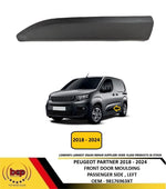 Load image into Gallery viewer, PEUGEOT PARTNER VAN 2018 - 2024 FRONT DOOR MOULDING BLACK PASSENGER SIDE LEFT
