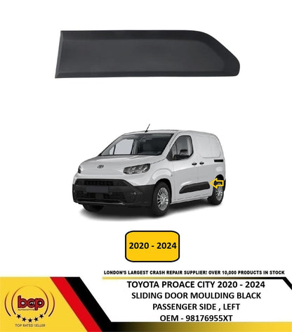 TOYOTA PROACE CITY 2020 - 2024 SLIDING DOOR MOULDING BLACK PASSENGER SIDE LEFT