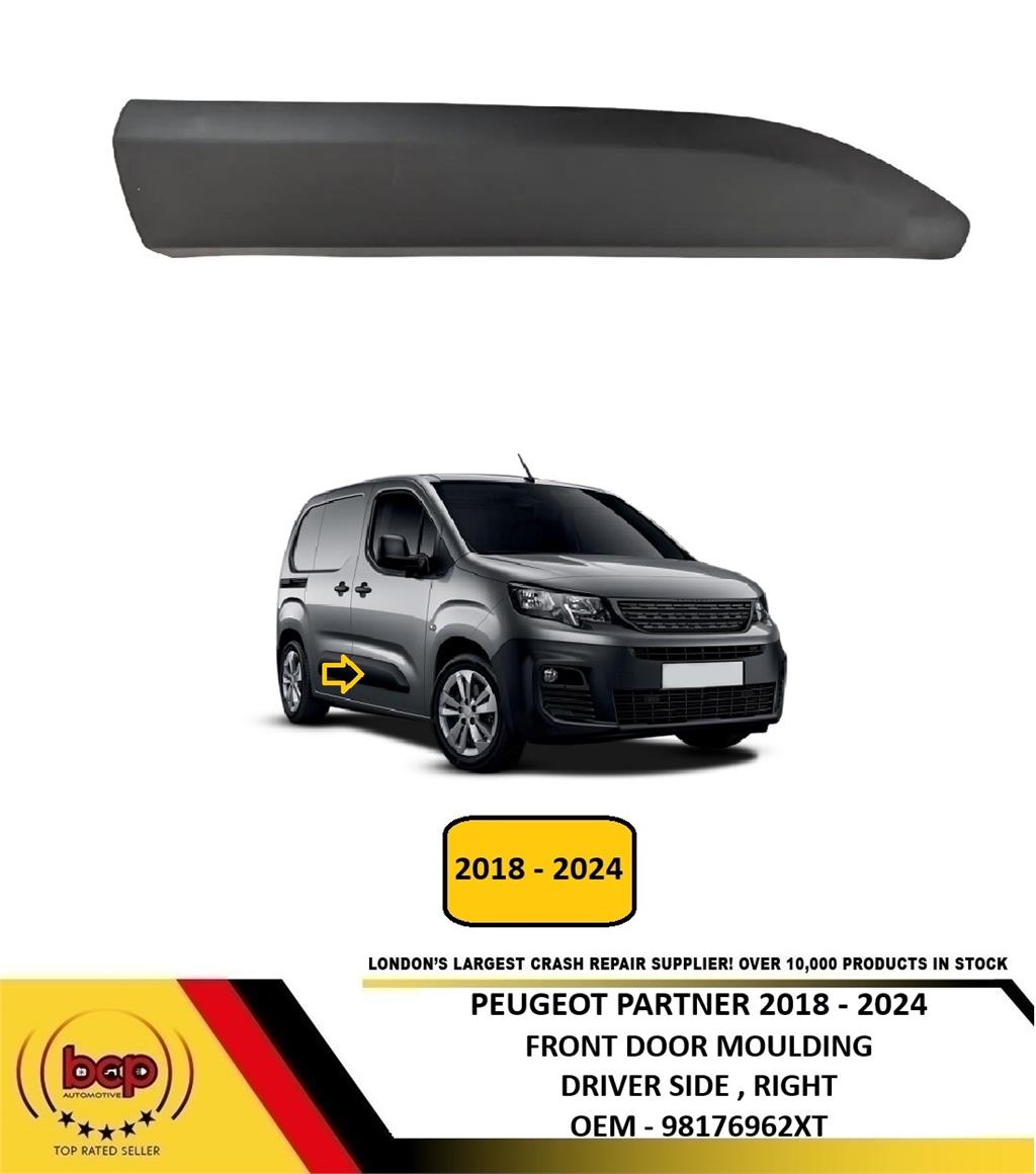 PEUGEOT PARTNER VAN 2018 - 2024 FRONT DOOR MOULDING BLACK DRIVER SIDE RIGHT
