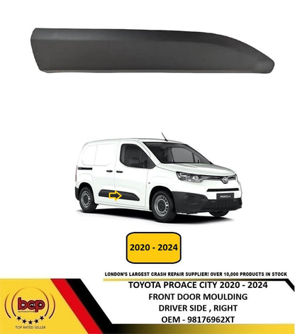 TOYOTA PROACE CITY 2020 - 2024 FRONT DOOR MOULDING TRIM BLACK DRIVER SIDE RIGHT