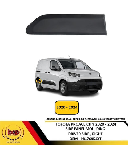 TOYOTA PROACE CITY 2020 - 2024 SIDE PANEL MOULDING BLACK DRIVER SIDE RIGHT NEW