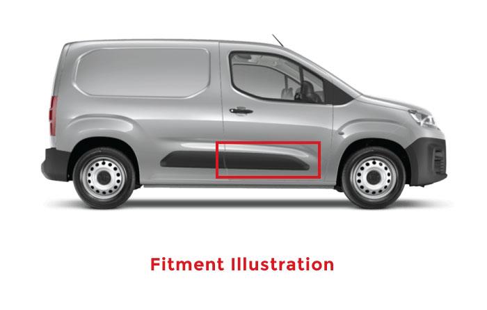 PEUGEOT PARTNER VAN 2018 - 2024 SIDE PANEL MOULDING BLACK DRIVER SIDE RIGHT NEW
