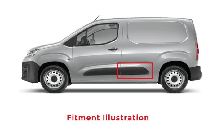 TOYOTA PROACE CITY 2020 - 2024 SLIDING DOOR MOULDING BLACK PASSENGER SIDE LEFT