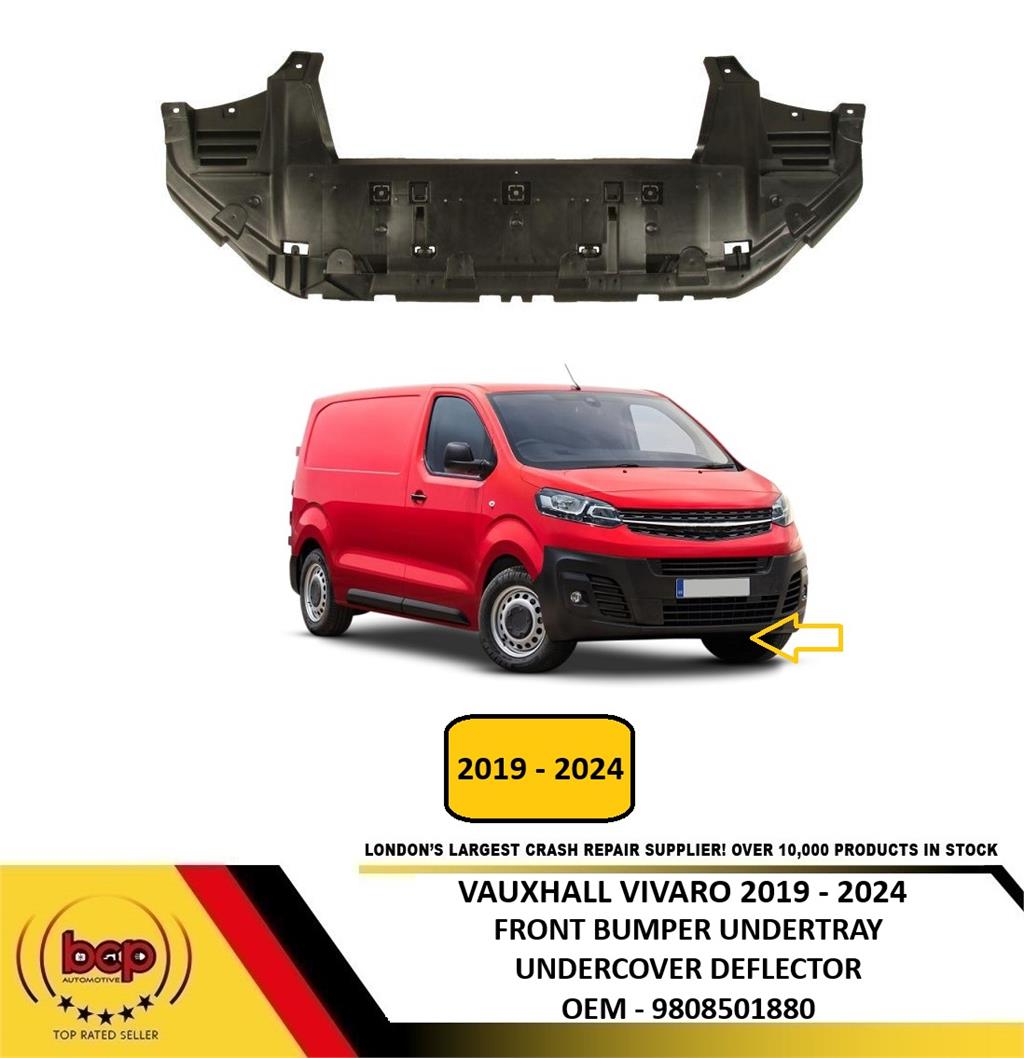VAUXHALL VIVAR0 2019 - 2024 FRONT BUMPER UNDERTRAY DEFLECTOR SPLITTER 9808501880