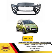 CITROEN C3 PICASSO 2009 - 2013 FRONT BUMPER PRIMED NO PDC AND NO WASHER HOLES