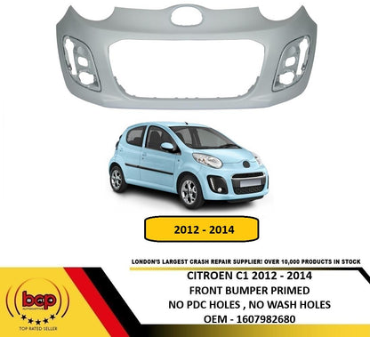 CITROEN C1 2012 – 2014 FRONT BUMPER PRIMED INSURANCE APPROVED NEW READY TO PAINT