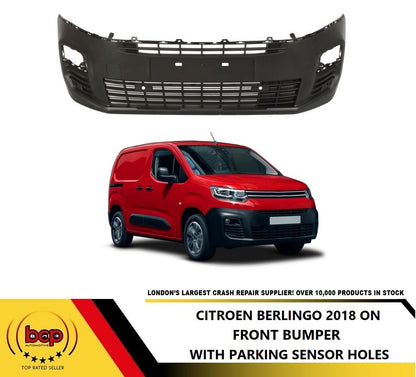 CITROEN BERLINGO 2018 ONWARDS  FRONT BUMPER TEXTURED BLACK PARKING SENSORS HOLES