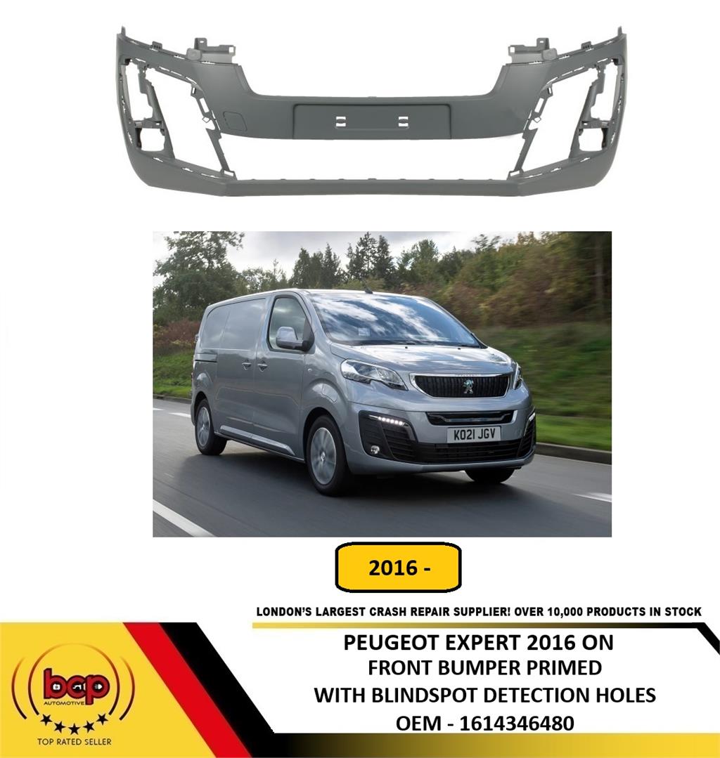 PEUGEOT EXPERT 2016 ON FRONT BUMPER PRIMED WITH BLINDSPOT DETECTION HOLES
