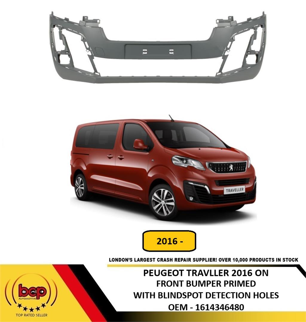 PEUGEOT TRAVELLER 2016 ON FRONT BUMPER PRIMED WITH BLINDSPOT DETECTION HOLES