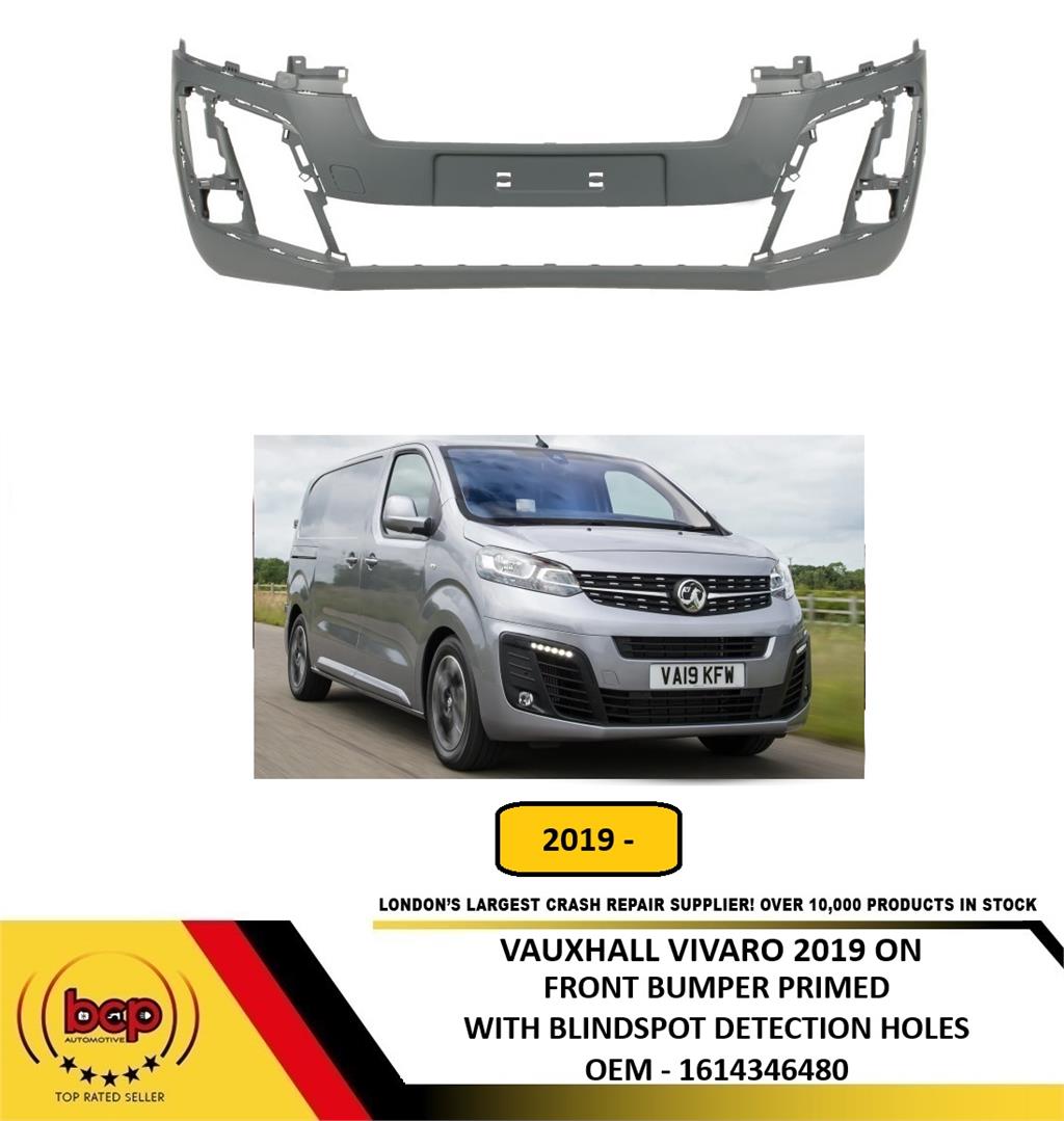 VAUXHALL VIVARO 2019 ON FRONT BUMPER PRIMED WITH BLINDSPOT DETECTION HOLES