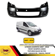 CITROEN DISPATCH 2007 – 2016 FRONT BUMPER  TEXTURED BLACK NO FOG HOLES CERTIFIE