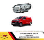 Load image into Gallery viewer, CITROEN DISPATCH 2016 ON HEADLAMP HEADLIGHT LEFT PASSENGER SIDE 9808567980
