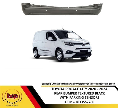VAUXHALL COMBO 2018 ON REAR BUMPER TEXTURED WITH PARKING SENSOR HOLES