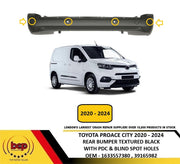 TOYOTA PROACE CITY 2020-2024 REAR BUMPER BLACK WITH PDC AND BLIND SPOT DETECTION