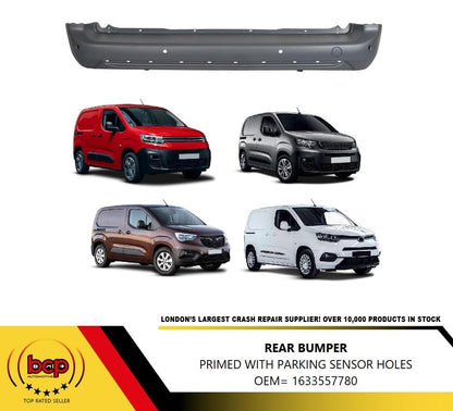CITREON BERLINGO 2018 ON REAR BUMPER PRIMED WITH PARKING SENSOR HOLES