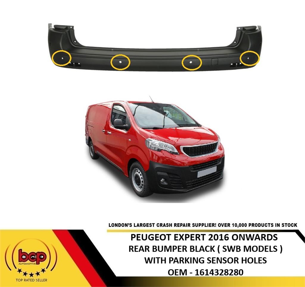 PEUGEOT EXPERT 2016 ON REAR BUMPER BLACK WITH PARKING SENSORS 1614328280
