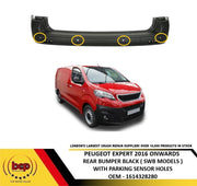 PEUGEOT EXPERT 2016 ON REAR BUMPER BLACK WITH PARKING SENSORS 1614328280
