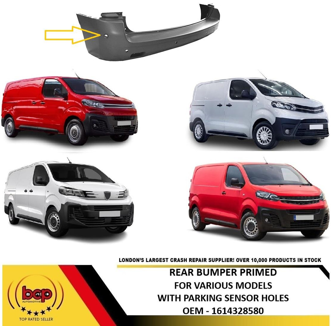 VAXUHALL VIVARO 2019 ON REAR BUMPER PRIMED WITH PARKING ASSIST HOLES SWB MODELS