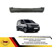 PEUGEOT PARTNER  VAN 2018 ONWARDS LOWER REAR BUMPER HAS NO PARKING SENSORS BLACK