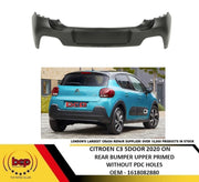 CITROEN C3 2020 ON REAR BUMPER UPPER PRIMED WITHOUT PARKING SENSOR HOLES NEW