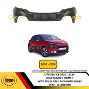 CITROEN C3 2020 - 2024 REAR BUMPER UPPER PRIMED WITH PDC HOLES AND ARCH HOLES