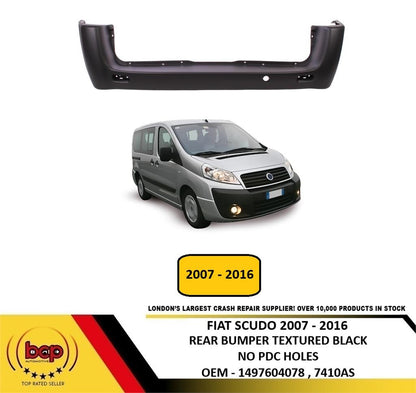 FIAT SCUDO 2007 – 2016 REAR BUMPER TEXTURED SHORT WHEEL BASE STANDARD MODELS