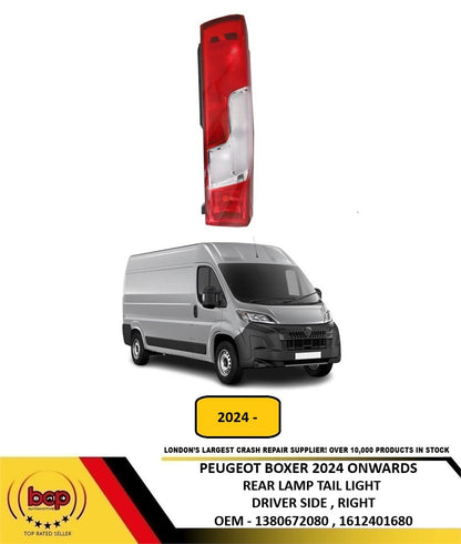 PEUGEOT BOXER 2024 ONWARDS REAR LIGHT TAIL LIGHT LAMP DRIVER SIDE RIGHT NEW